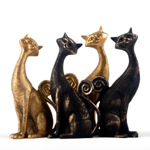 4'lü Kedi Seti - Altın&Siyah