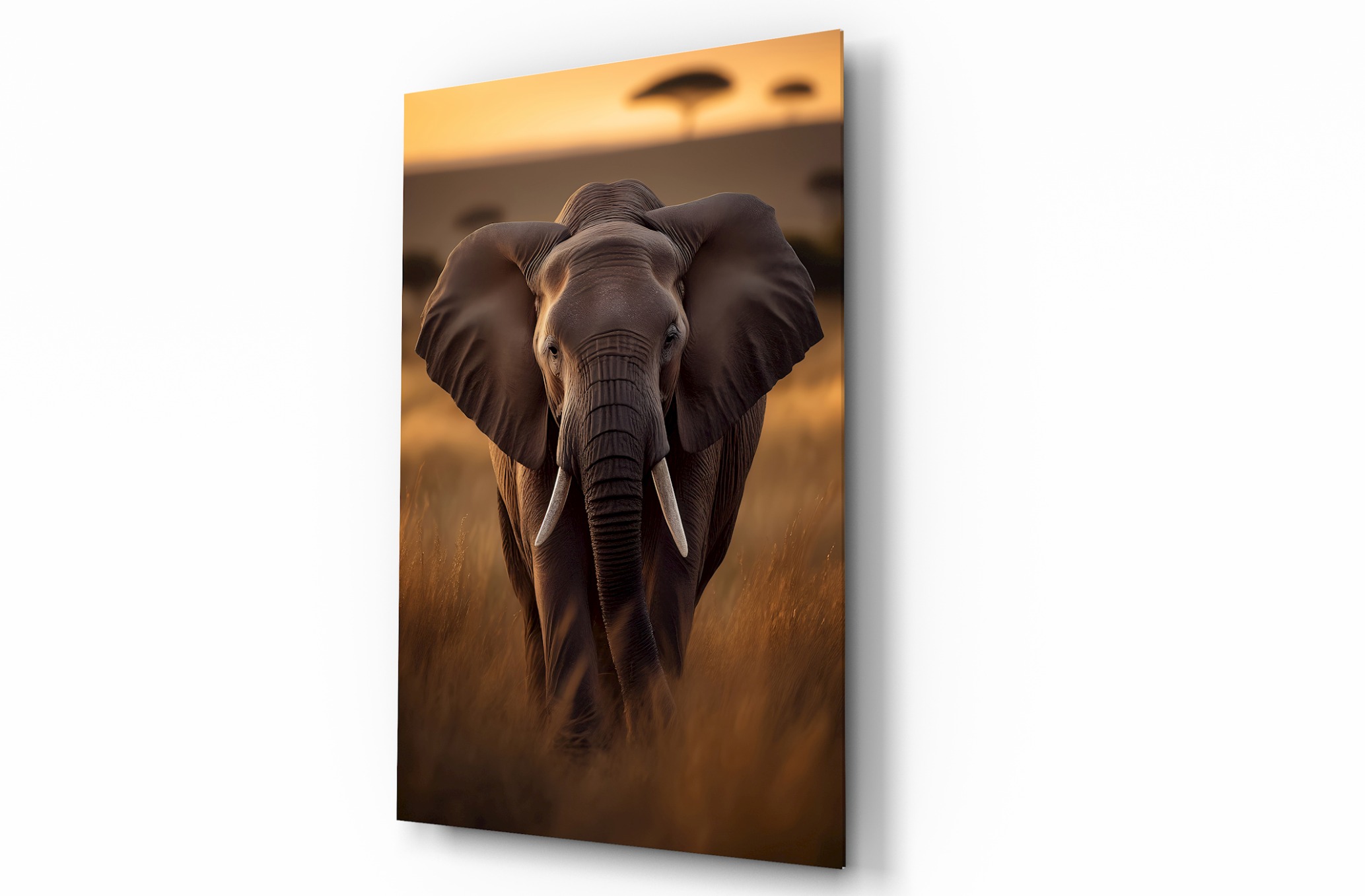 Fil Hayvan Temalı Dekoratif Cam Tablo, Duvar Dekoru H0012