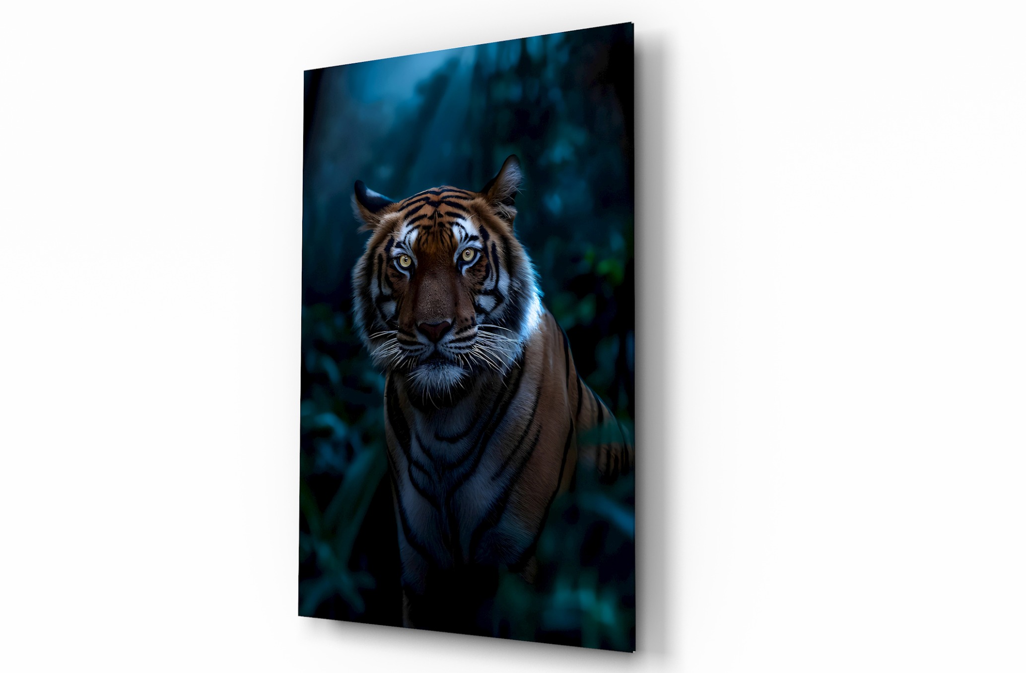 Kaplan Hayvan Temalı Dekoratif Cam Tablo, Duvar Dekoru H0018