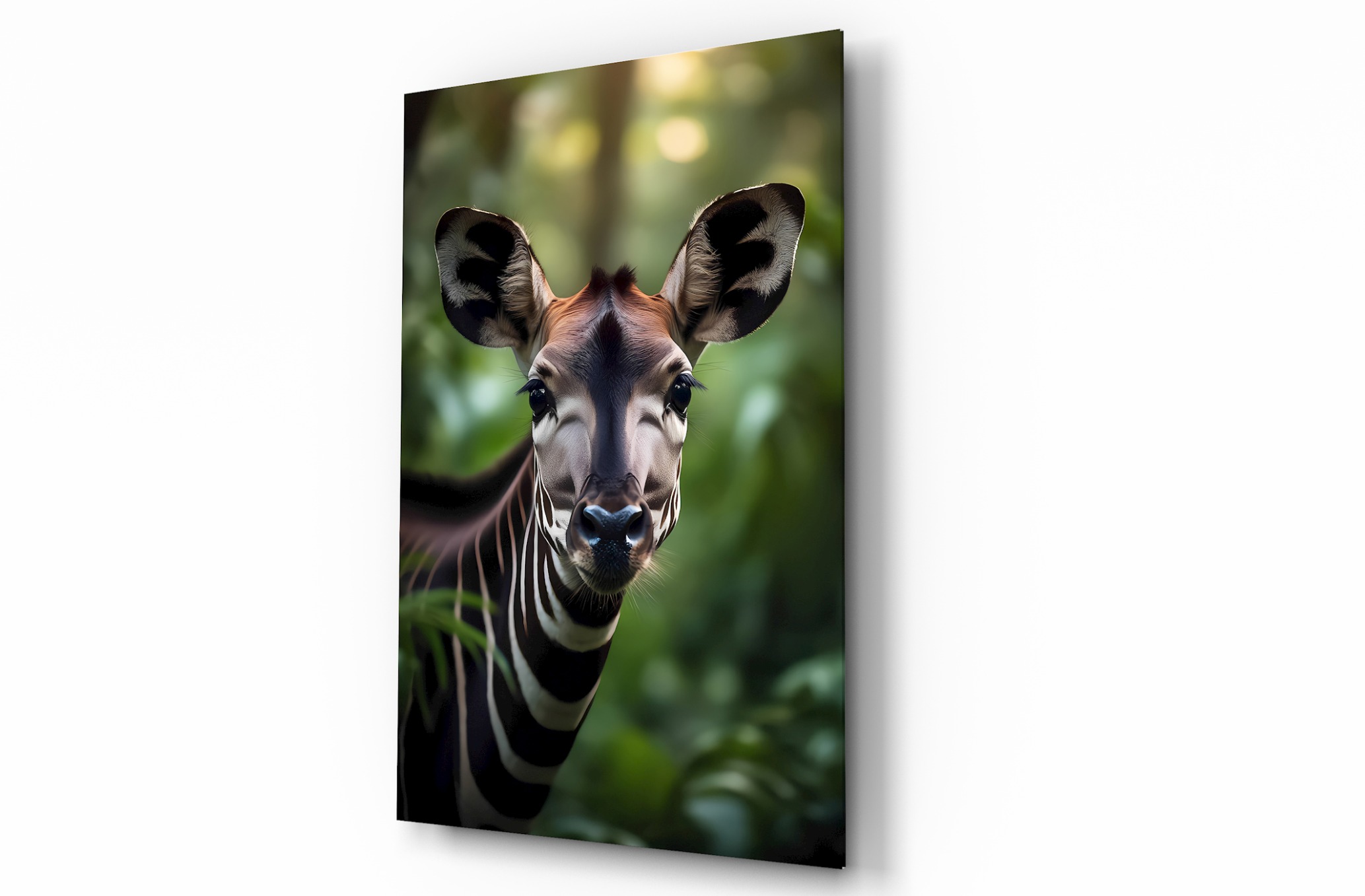 Okapi Hayvan Temalı Dekoratif Cam Tablo, Duvar Dekoru H0033