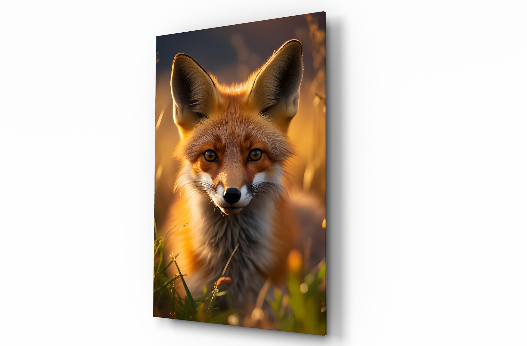 Tilki Hayvan Temalı Dekoratif Cam Tablo, Duvar Dekoru H0047