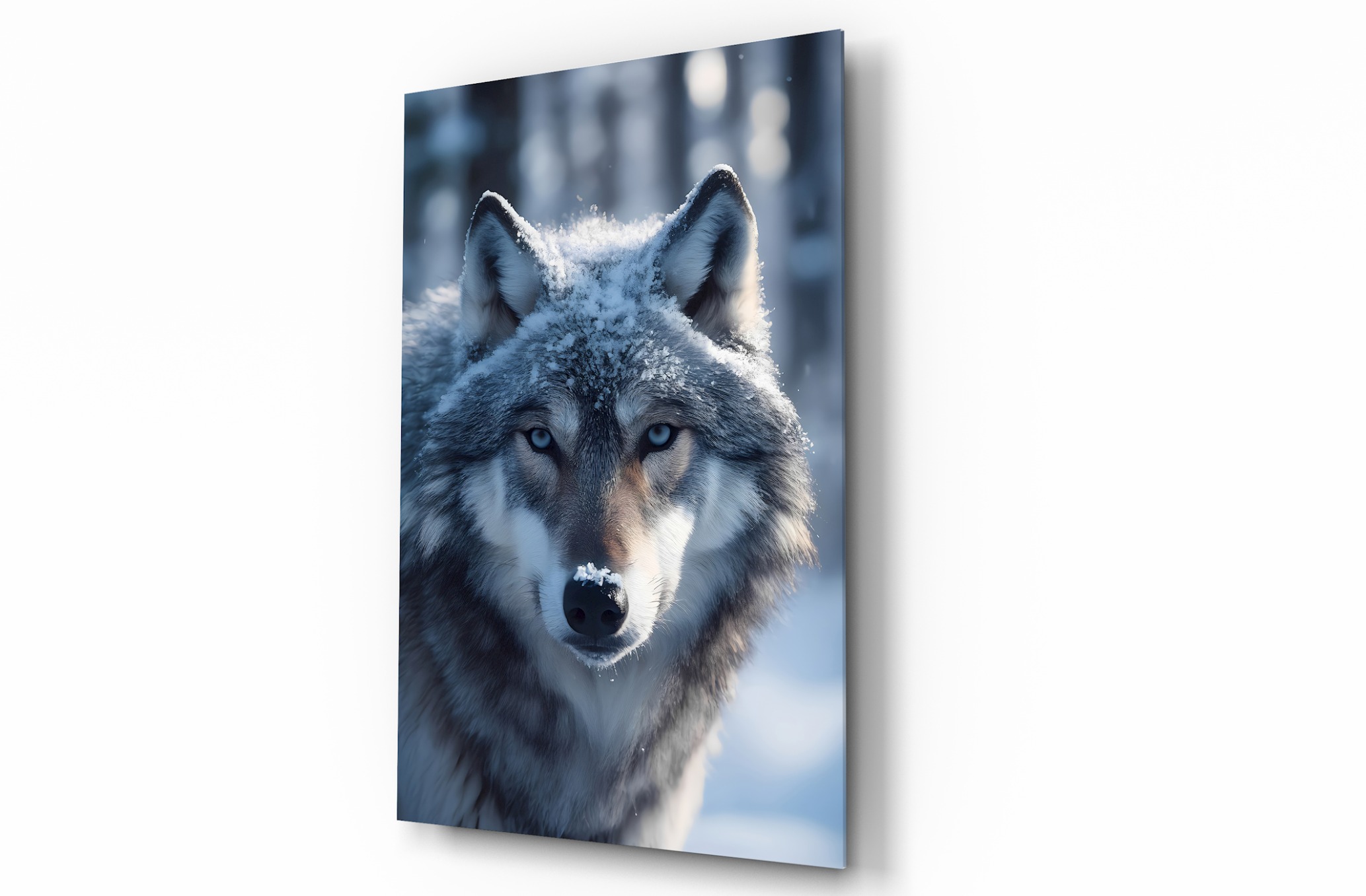 Sibirya Kurdu Hayvan Temalı Dekoratif Cam Tablo, Duvar Dekoru H0040