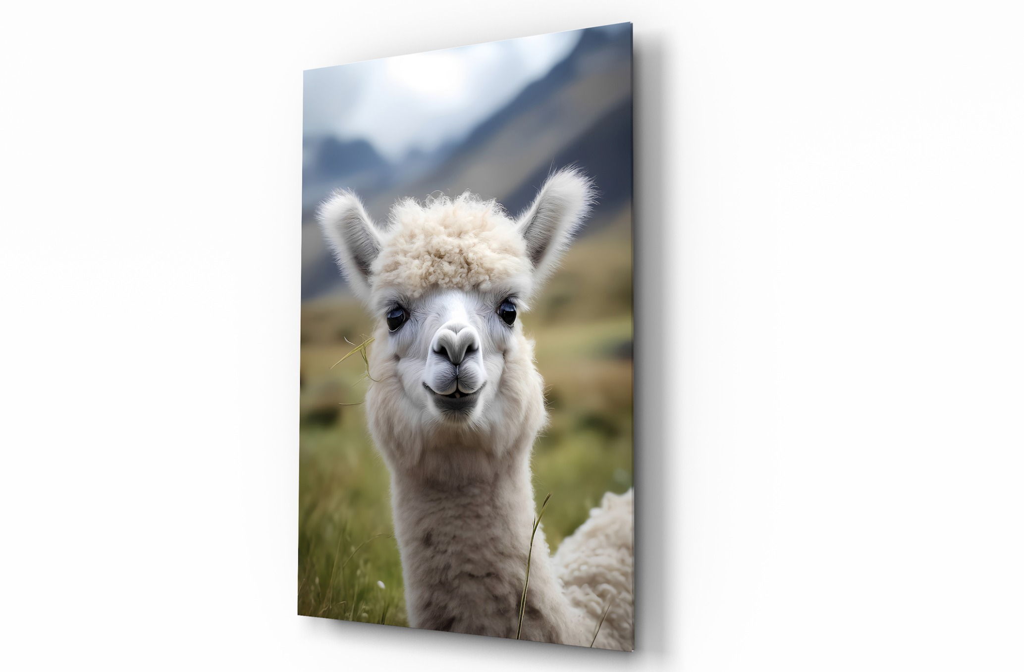 Lama Hayvan Temalı Dekoratif Cam Tablo, Duvar Dekoru H0027