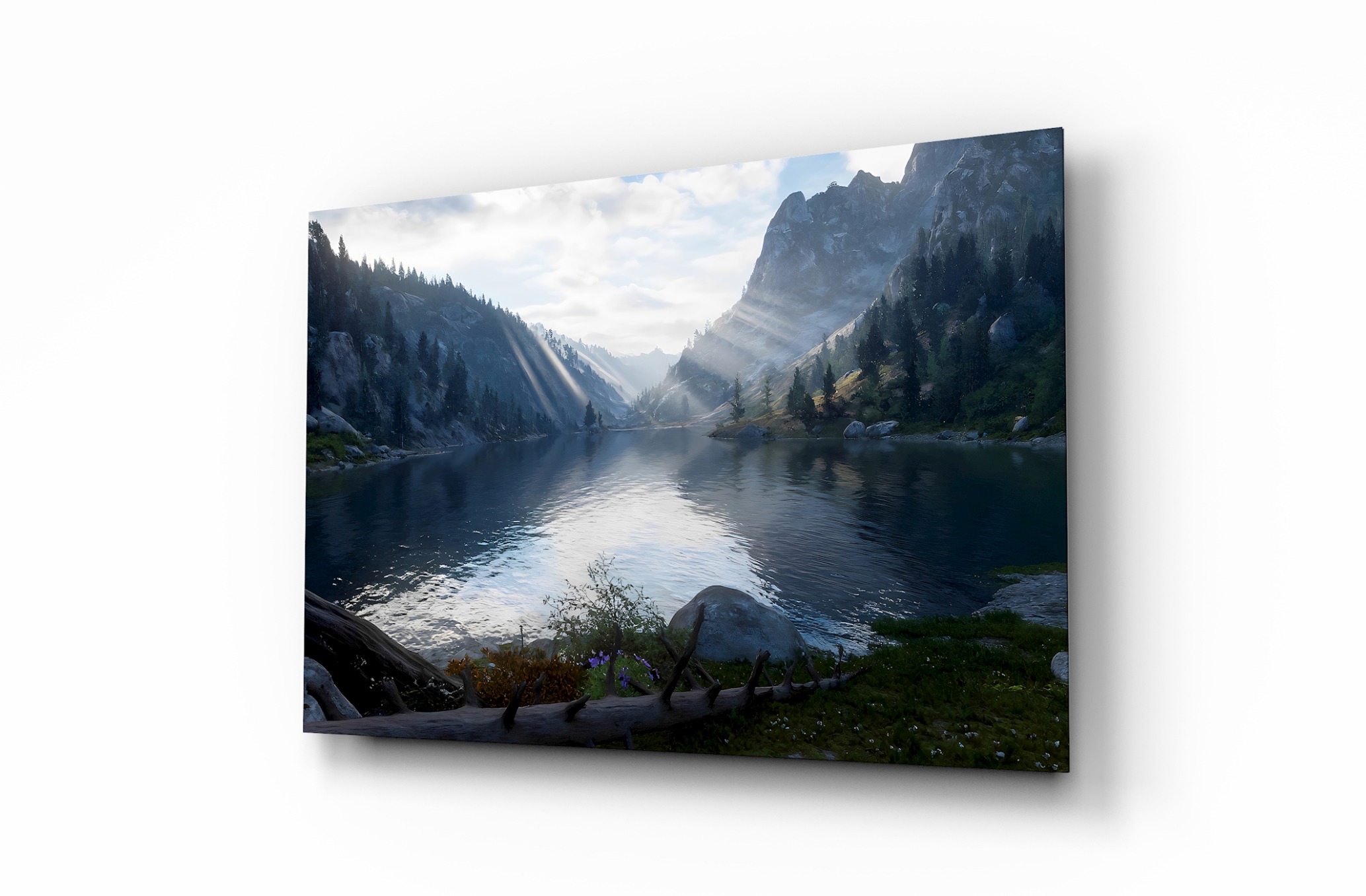 Göl Manzara 1 Dekoratif Cam Tablo, Duvar Dekoru M0005