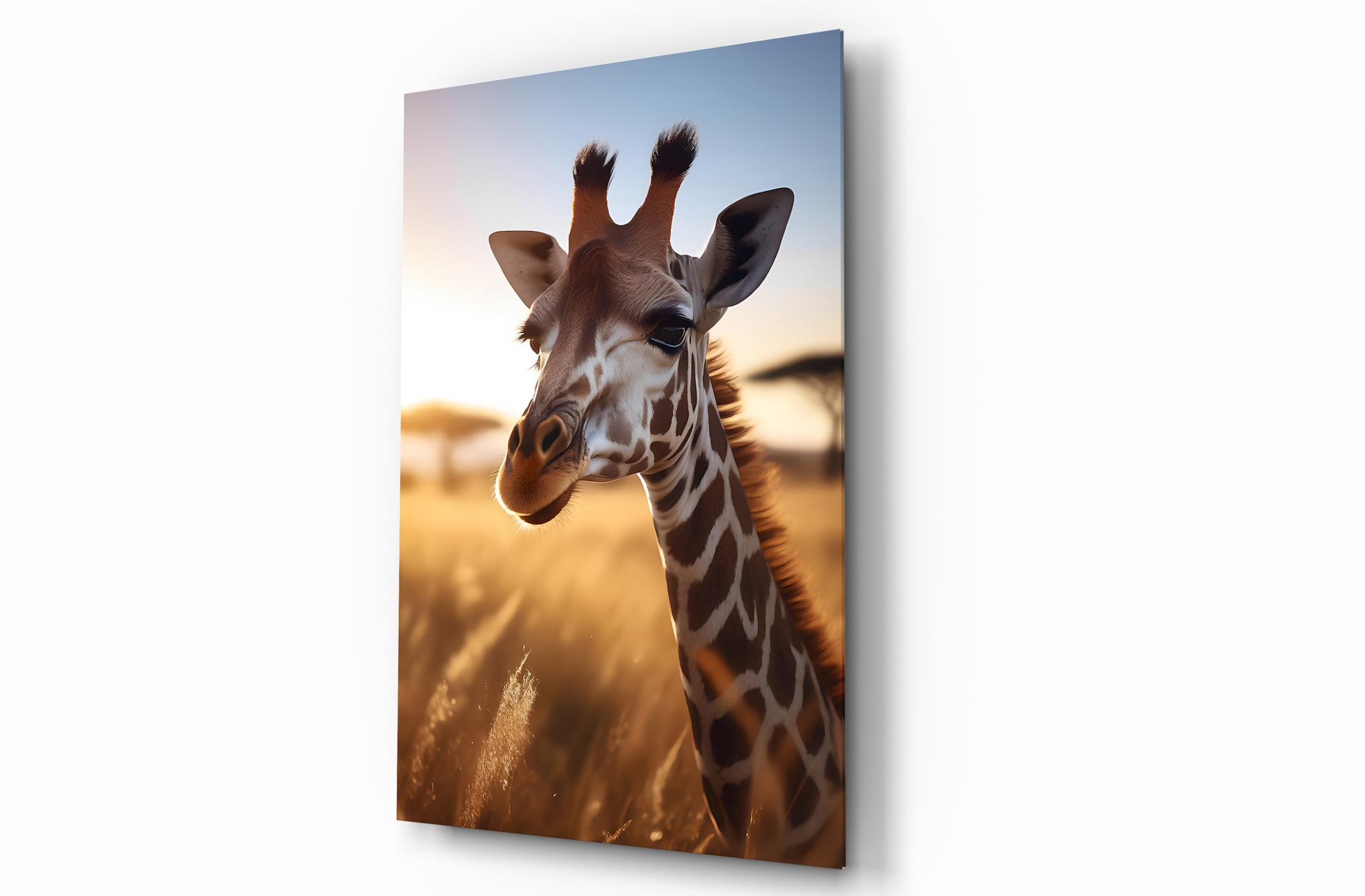 Zürafa Hayvan Temalı Dekoratif Cam Tablo, Duvar Dekoru H0053