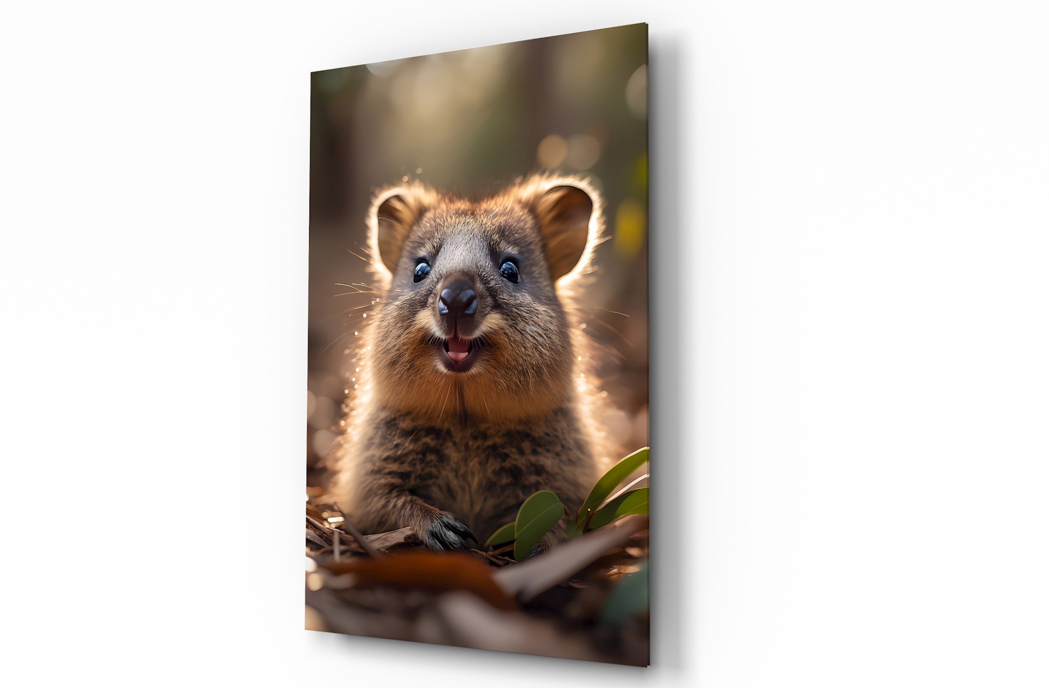 Quokka Hayvan Temalı Dekoratif Cam Tablo, Duvar Dekoru H0042