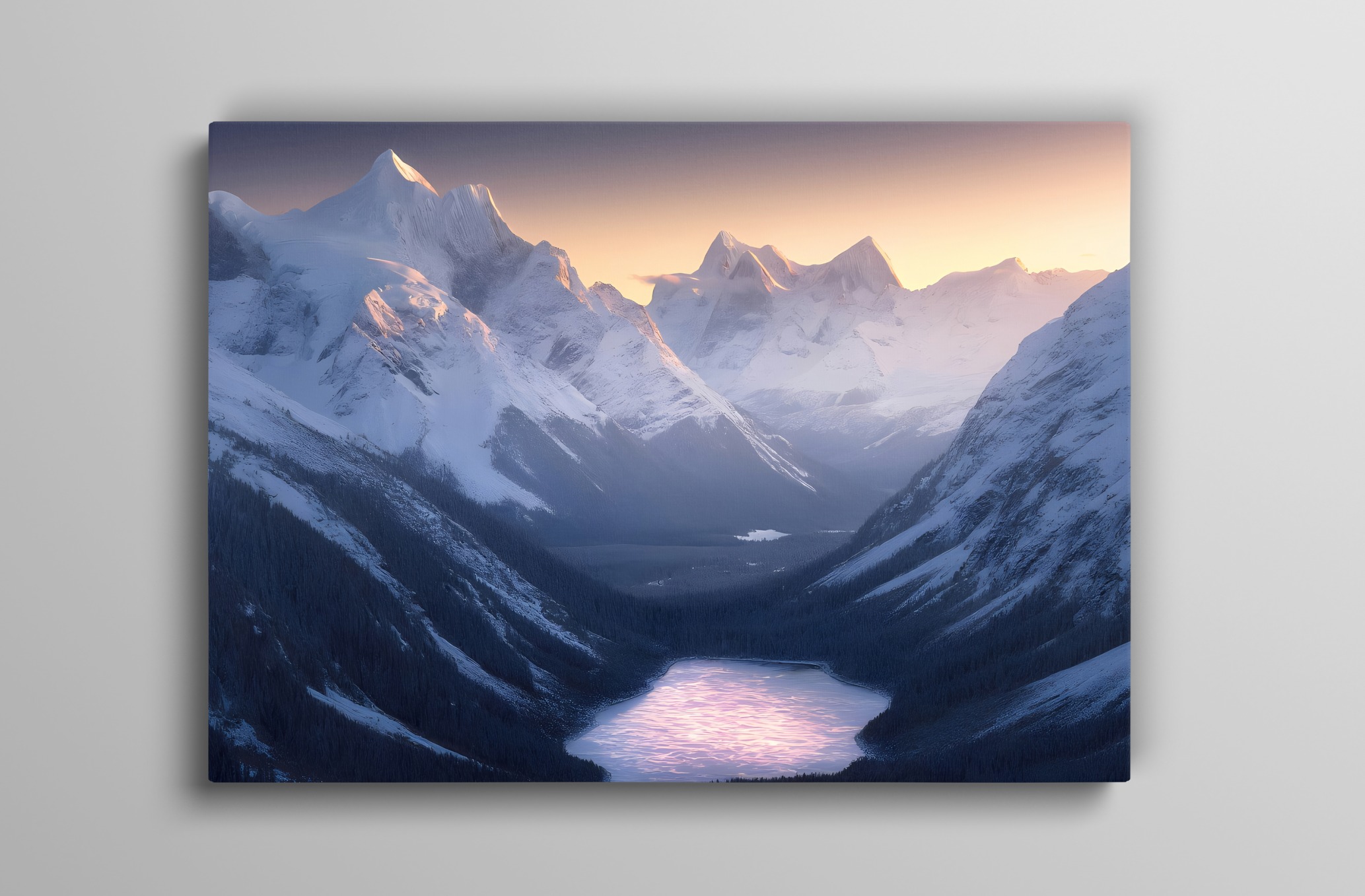 Karlı Dağlar Manzara Dekoratif Kanvas Tablo, Duvar Dekoru M0015