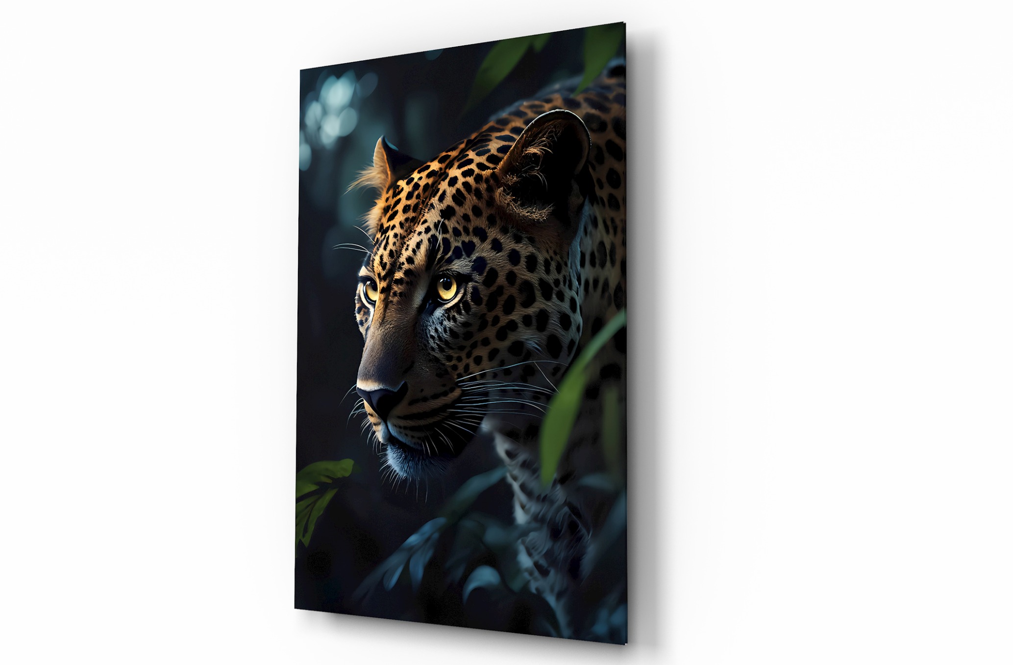 Leopar Hayvan Temalı Dekoratif Cam Tablo, Duvar Dekoru H0029