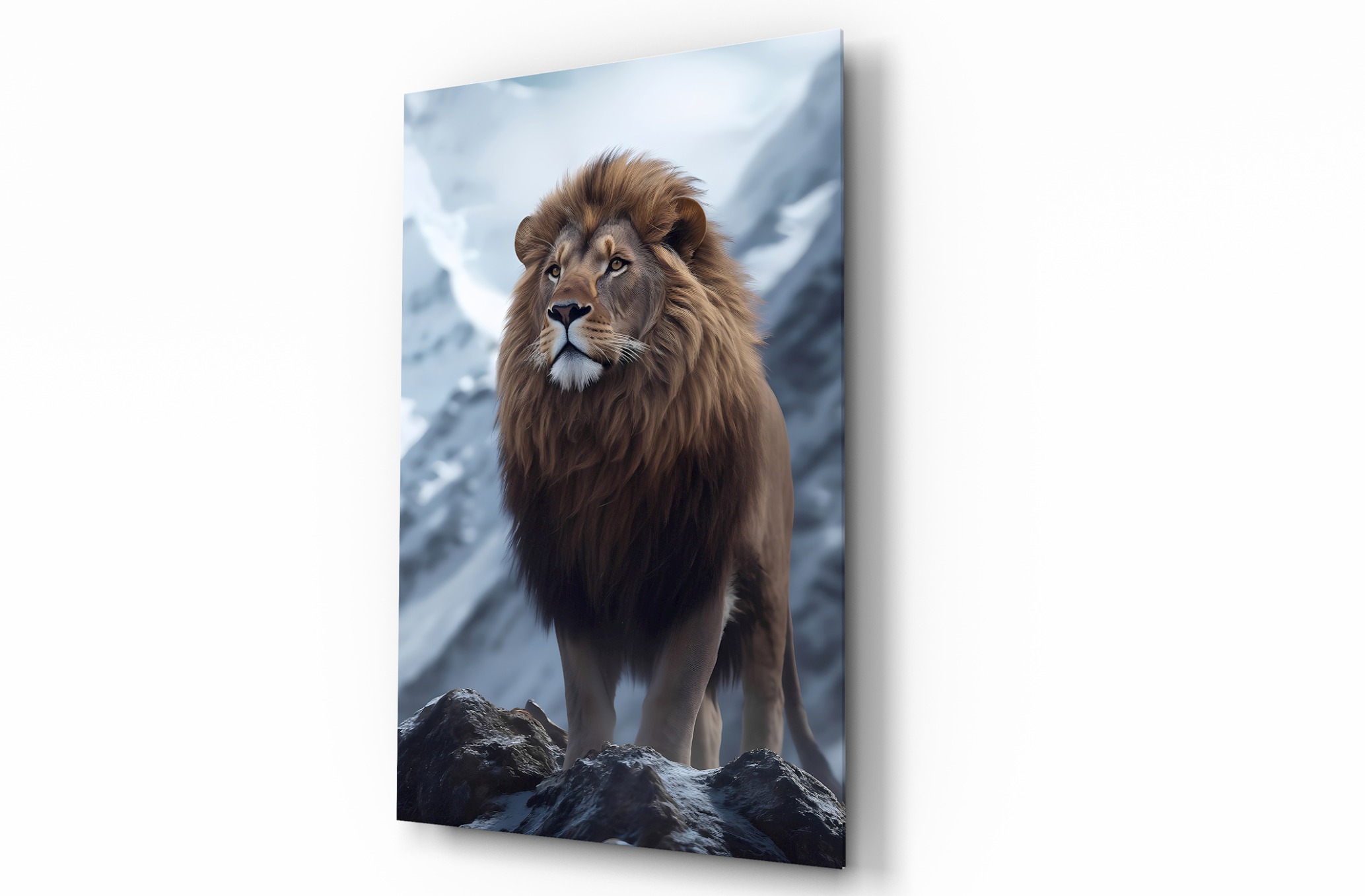 Aslan Hayvan Temalı Dekoratif Cam Tablo, Duvar Dekoru H0003