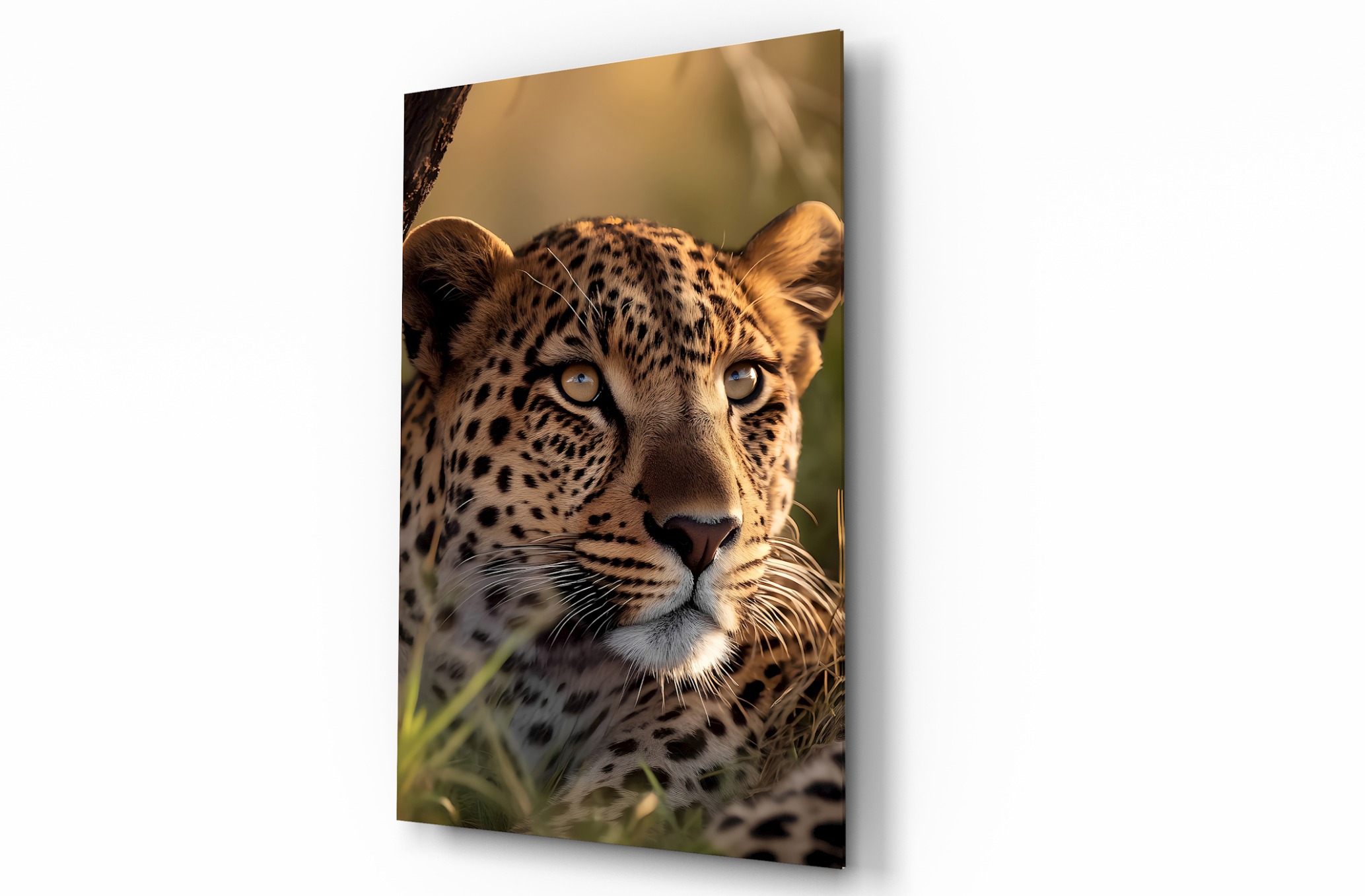 Leopar Hayvan Temalı Dekoratif Cam Tablo, Duvar Dekoru H0030