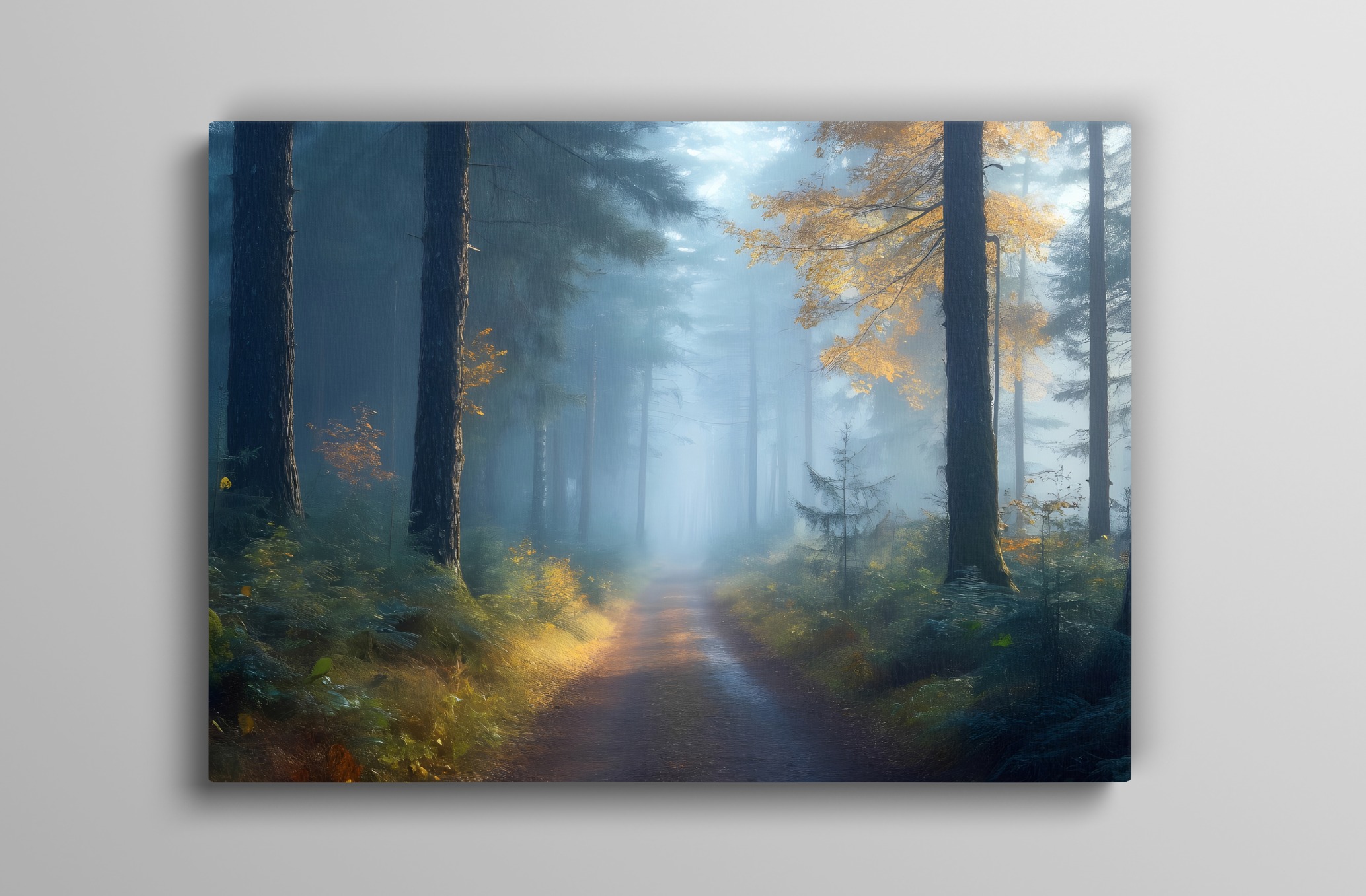 Puslu Orman Manzara Dekoratif Kanvas Tablo, Duvar Dekoru M0027