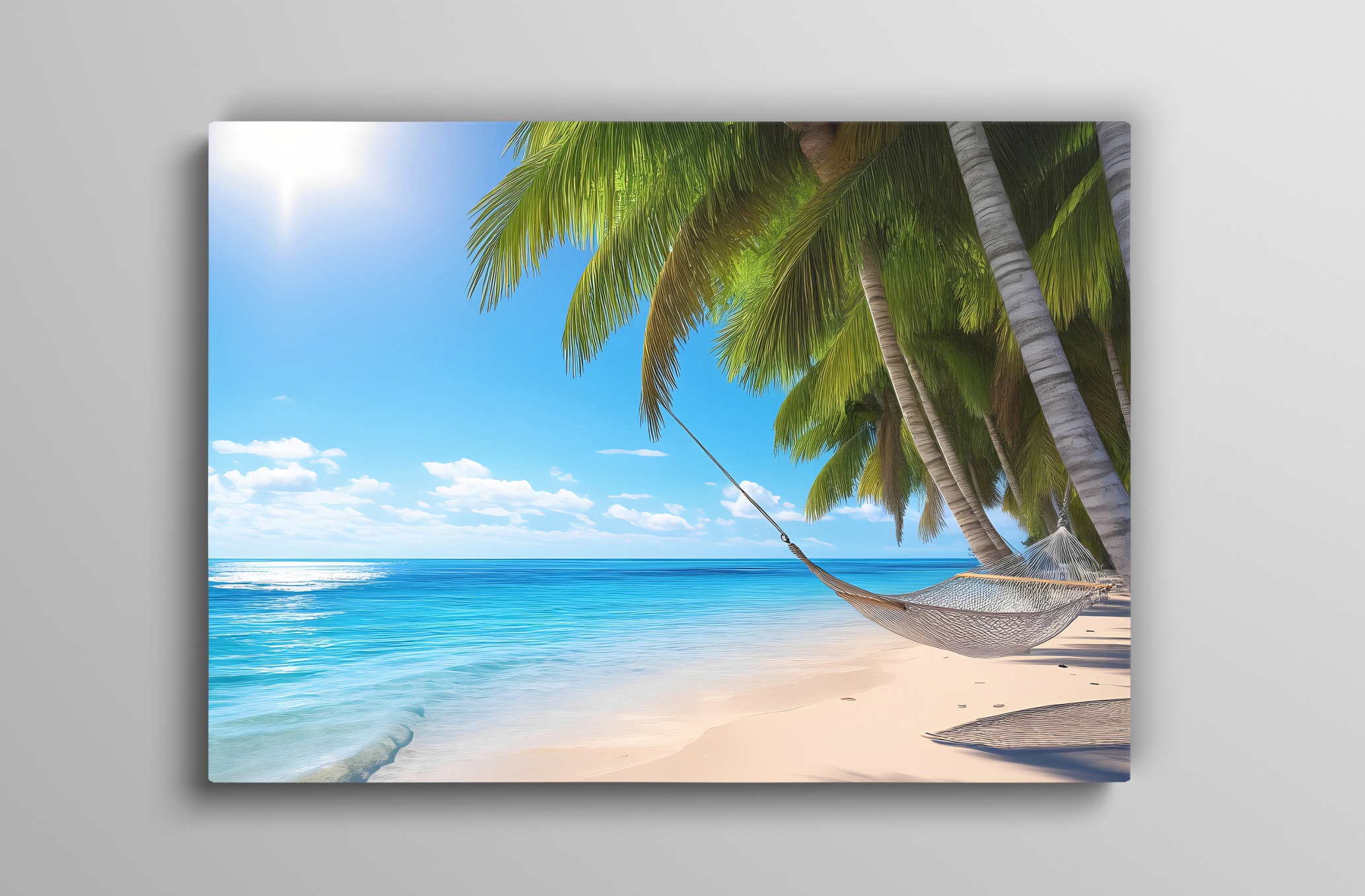 Okyanusta Plaj 1 Dekoratif Kanvas Tablo, Duvar Dekoru M0019