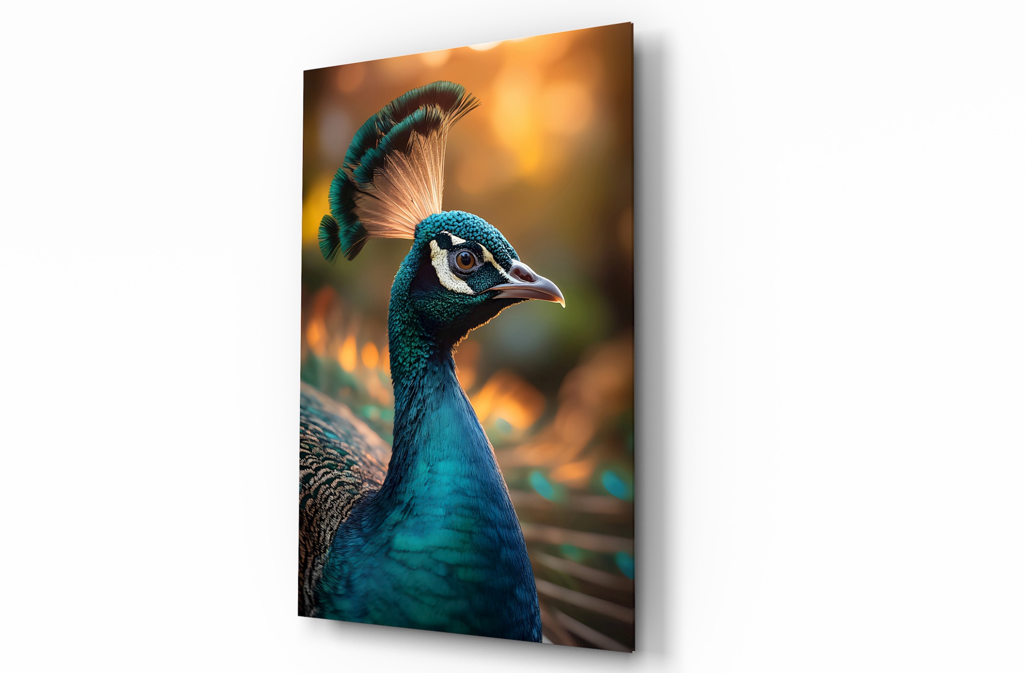 Tavus Kuşu Hayvan Temalı Dekoratif Cam Tablo, Duvar Dekoru H0045