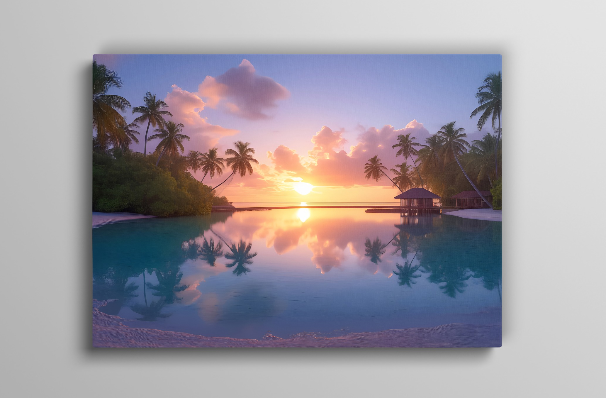 Günbatımı Manzara Dekoratif Kanvas Tablo, Duvar Dekoru M0011